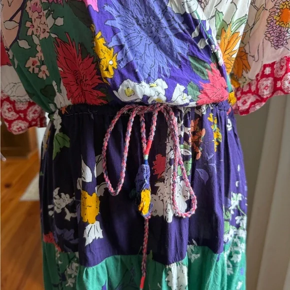 Anthropologie Floral Multicolor Wrap Dress - Picture 3 of 7